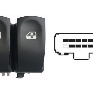 RENAULT CLIO 05-*COMANDO PUERTA FRONTAL IZQUIERDO (2 BOT) 10PIN (FICHA BRANCA)