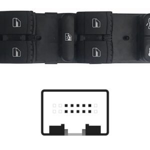 SKODA FABIA/OCTAVIA 99-*COMANDO PUERTA FRONTAL IZQUIERDO (NEGRO /BLANCO /VERDE)(4 BOT)10PIN