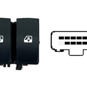 RENAULT KANGOO/MASTER 2008.02 COMANDO PORTA FRT IZQUIERDO 2 BOT 10PIN(FICHA PRETA)