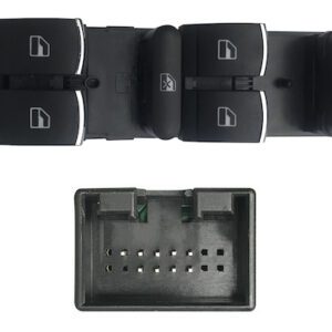 SEAT/SKODA/VW GOLF/PASSAT/LEON 97-*MANDO PUERTA DEL IZQ (NEGRO/CROMADO