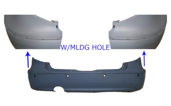 MERCEDES A W169 04-*PARAGOLPE TRASERO IMP CON HUECO MOLD