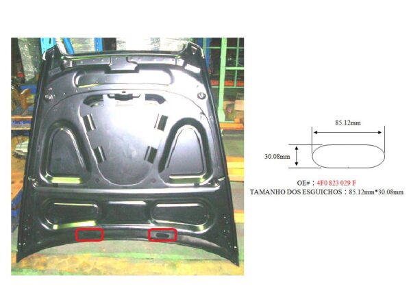 AUDI A6 2007 2011 CAPOT ( ALUMINI ) CON HUECO CHORRITO ( 1985 12x30 08mm )