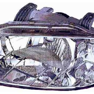 Faro Izquierdo Eléctrico  Con Motor  Negro  H4  PY21W  W5W