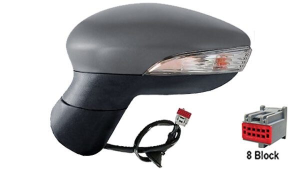 Retrovisor completo Izquierdo Eléctrico  Asférico  Térmico  Imprimado  Abatible Eléctrico  Con Intermitente  8 PINS