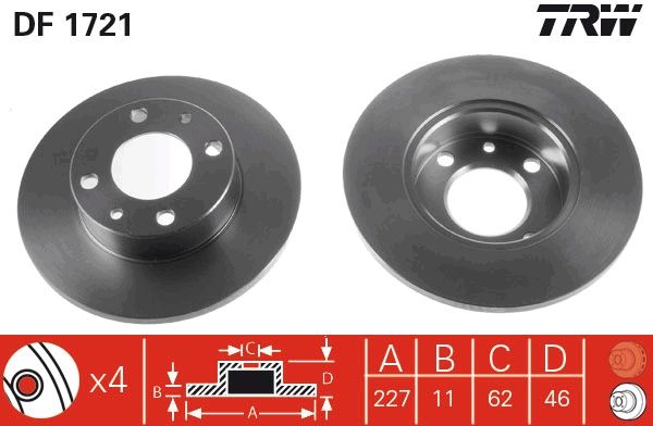TRW JGO DISCO PRECIO UNIDAD S DE FRENO - DF1721