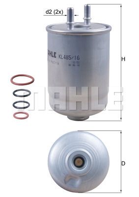 FILTRO DE COMBUSTIBLE - KL485/16D