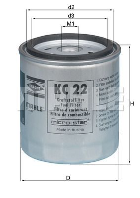 FILTRO DE COMBUSTIBLE - KC22