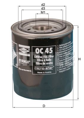 FILTRO DE ACEITE - OC45