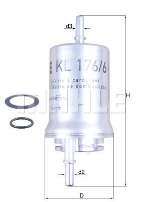 FILTRO DE COMBUSTIBLE - KL176/6D