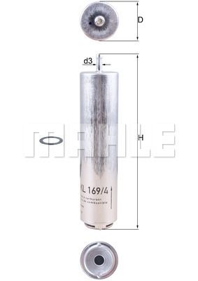 FILTRO DE COMBUSTIBLE - KL169/4D